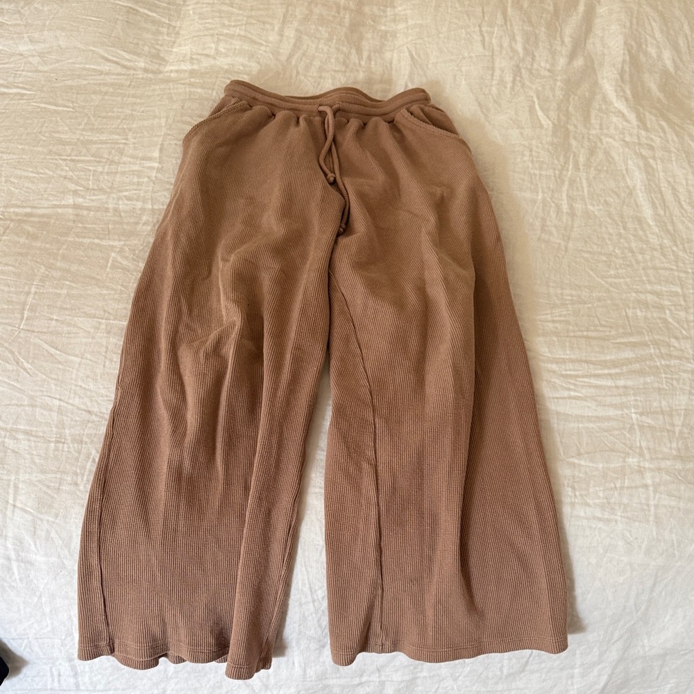 Lovers + Friends Waffle Lounge Pants - Taupe